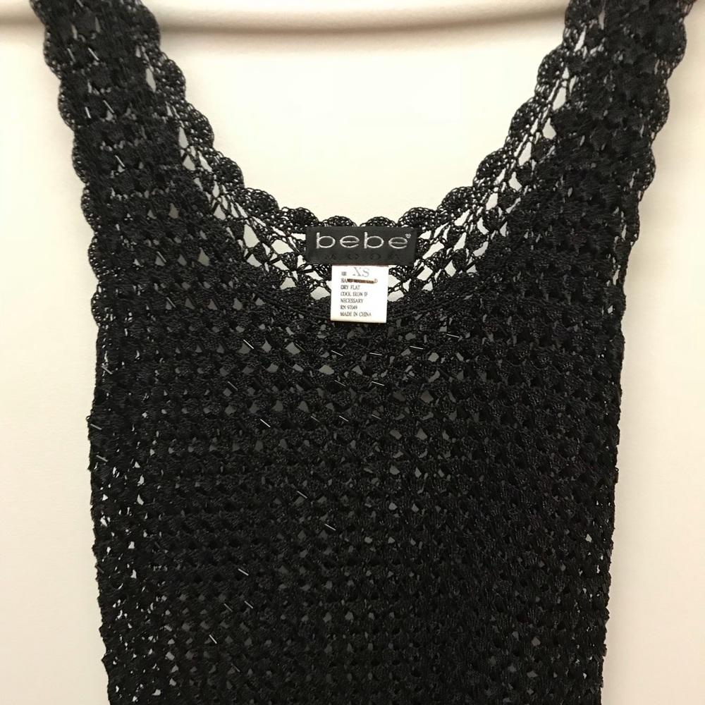 Black bebe beaded top